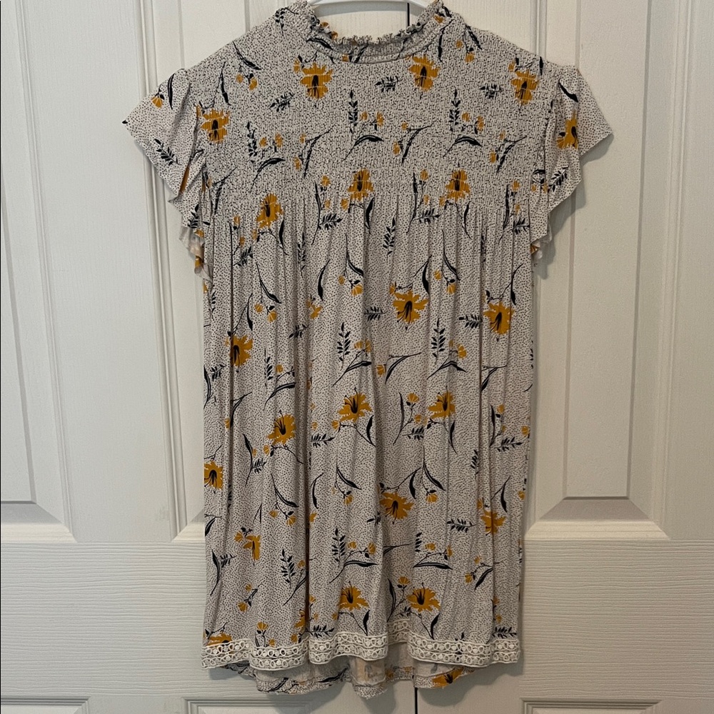 Rewind Yellow and Black Floral Blouse